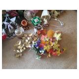 Floral and Decor Lot - Candles, Bird Lamp and Clock, Cute Baskets, Flowers