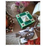 Floral and Decor Lot - Candles, Bird Lamp and Clock, Cute Baskets, Flowers