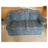Loveseat with Wooden Accents