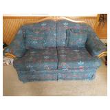 Loveseat with Wooden Accents