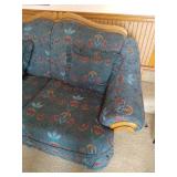 Loveseat with Wooden Accents