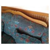 Loveseat with Wooden Accents