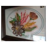 Needlepoint Mallard and Floral Feather Art