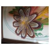 Needlepoint Mallard and Floral Feather Art