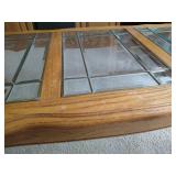 Coffee Table - Wood With Beveled Glass Panes