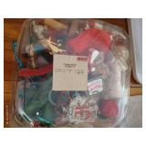 Bin of Christmas Ornaments and Decor