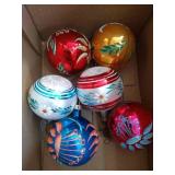 Box of (6) Beautiful Painted Vintage Ornaments