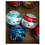Box of (6) Beautiful Painted Vintage Ornaments