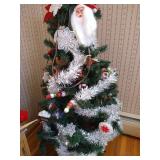 3 Foot Christmas Tree with Lights, Decorations, Bows, Angel Tree Topper, Etc.