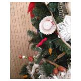 3 Foot Christmas Tree with Lights, Decorations, Bows, Angel Tree Topper, Etc.