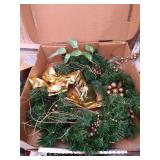 Christmas Floral Baskets, Wreaths, Garland, Musical Carol Clock