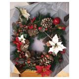 Christmas Floral Baskets, Wreaths, Garland, Musical Carol Clock