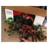 Christmas Floral Baskets, Wreaths, Garland, Musical Carol Clock