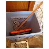 Shoe Rack, Bins, Baskets, Yardstick, and (3) Seat Cushions for Bleachers