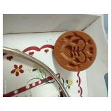 Berry Sieve, Wooden Pestle, Sifter, Tart Molds, Cookie Cutter, Angel Food Cake Cutter, and Wooden Tray