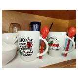 2 Shelves of Mugs and Glassware