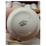 Shelf of Johann Haviland China - Cups, Saucers, Dinner Plates, Dessert Plates, Sauce Dishes