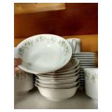 Shelf of Johann Haviland China - Cups, Saucers, Dinner Plates, Dessert Plates, Sauce Dishes