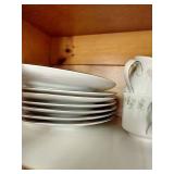 Shelf of Johann Haviland China - Cups, Saucers, Dinner Plates, Dessert Plates, Sauce Dishes