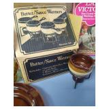 Vintage Glassware - Bowls, Pitcher, Candlesticks, Ash Trays, and Butter Sauce Warmers