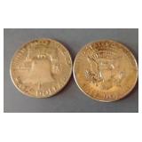 (2) 90% Silver Half Dollars