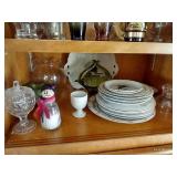 (4) Shelves of Glassware and Misc.