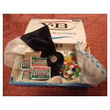 Cigar Box With Matches, Marbles, Brooch, Etc.