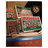 Cigar Box With Matches, Marbles, Brooch, Etc.