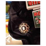 Cigar Box With Matches, Marbles, Brooch, Etc.