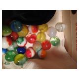 Cigar Box With Matches, Marbles, Brooch, Etc.