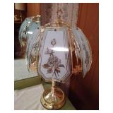 Green Dresser with Mirror and Touch Lamp