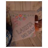 Cream & Blue Floral Couch with Pillows