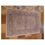 Lot of (4) Soft Yellow, Blue, and Cream Rugs