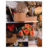 (2) Shelves of Florals & Vases