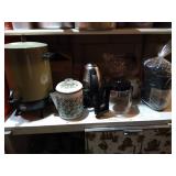 Large Lot of Coffee Carafes, Grinder, Etc.