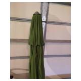 Patio Table & Green Umbrella
