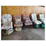 (5) Mixed Patio Chairs with Cushions & Covers