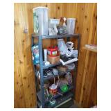 Metal Shelf & Contents