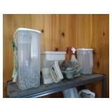 Metal Shelf & Contents