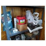Metal Shelf & Contents
