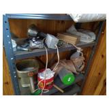 Metal Shelf & Contents