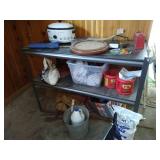 Metal Shelf & Contents