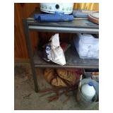 Metal Shelf & Contents