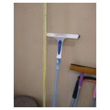 Hanging Rack with Tools, Metal Garbage Can, & Umbrellas