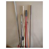 Lot of Brooms & Rakes
