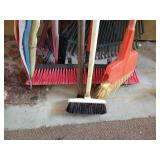 Lot of Brooms & Rakes