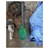 Leaf Blower, Hedge Trimmer, Tarp, Fan, & Extension Cord