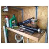 Shelves of Misc. Fluids & Cleaning Tools