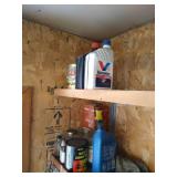 Shelves of Misc. Fluids & Cleaning Tools