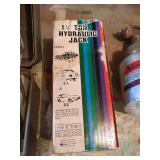 1.5 Ton Hydraulic Jack, Fishing Tackle, Etc.